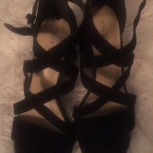 Via spiga black heeled sandals